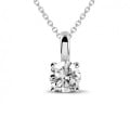 1.00 carat solitaire pendant in white gold with round diamond and four prongs