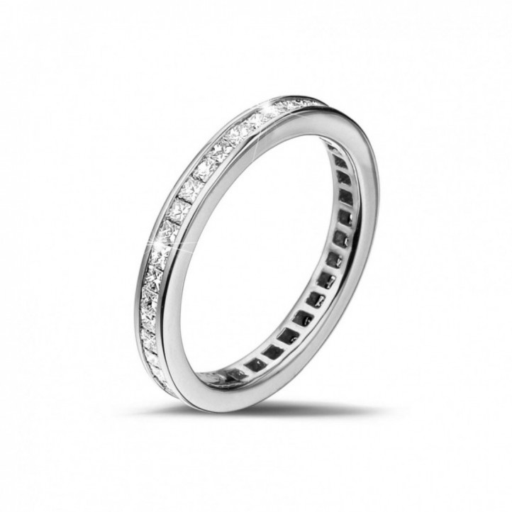 Mr Stephenson - 1.00 carat eternity ring (full set) in white gold with princess diamonds