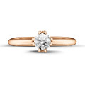 0.50 carat solitaire diamond design ring in red gold with eight prongs