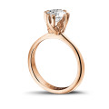 1.25 carat solitaire diamond design ring in red gold with eight prongs