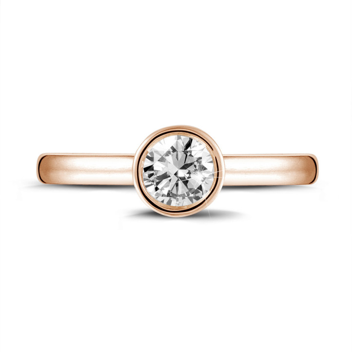 2.00 carat solitaire ring in red gold with round diamond