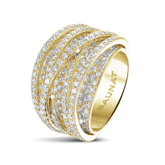 Rings - 3.50 carat ring in yellow gold with round diamonds