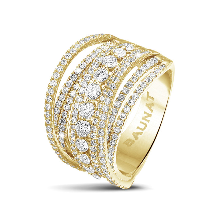 1.60 carat ring in yellow gold with round diamonds
