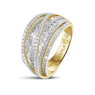Ring with brilliant - 1.50 carat ring in yellow gold with round diamonds