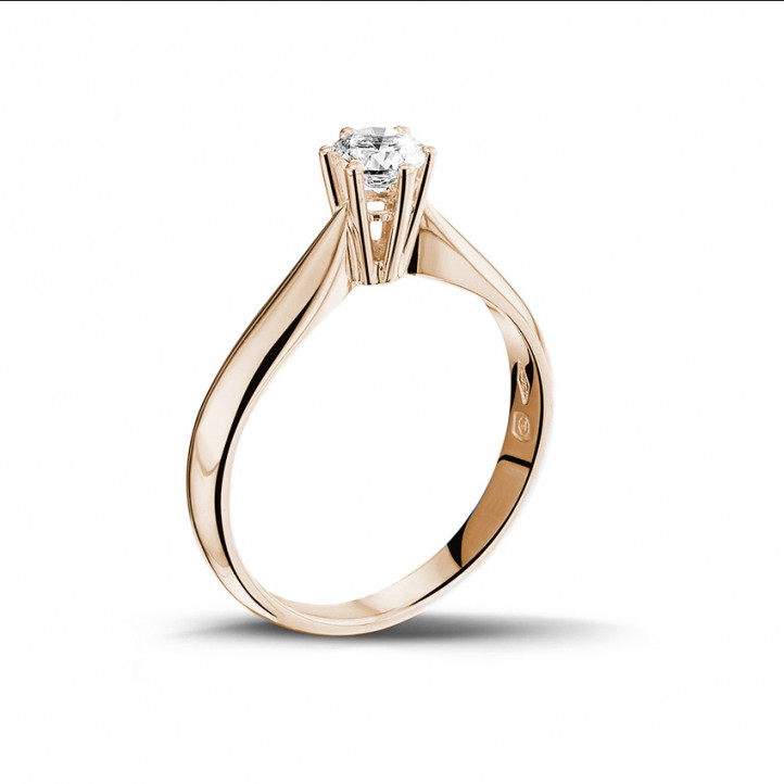 0.30 carat solitaire diamond ring in red gold