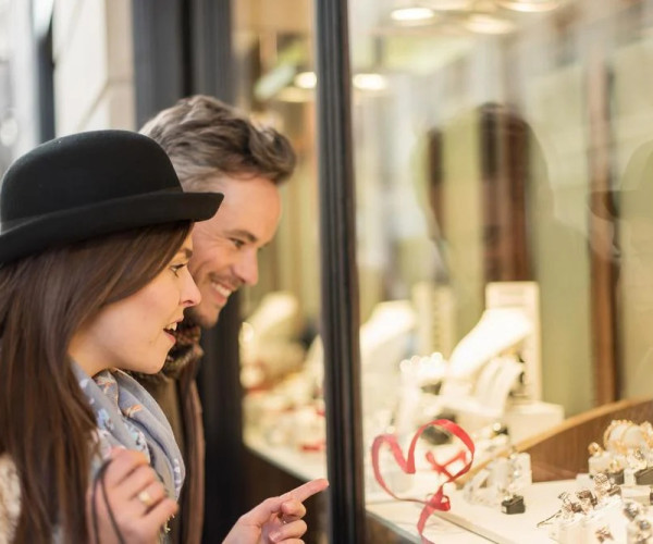 Jewels in shop window