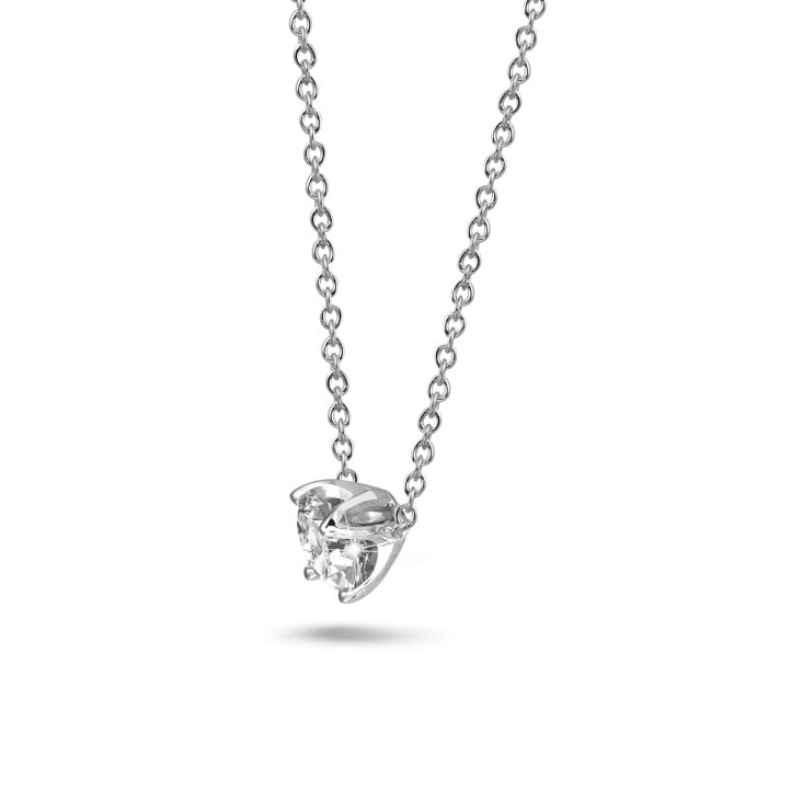 0.50 carat solitaire pendant in white gold with round diamond