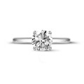 1.00 carat solitaire ring in white gold with round diamond