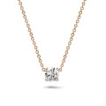 0.70 carat solitaire pendant in red gold with round diamond