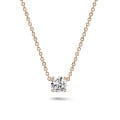 1.50 carat solitaire pendant in red gold with round diamond