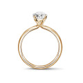 2.00Ct solitaire ring in yellow gold with oval diamond
