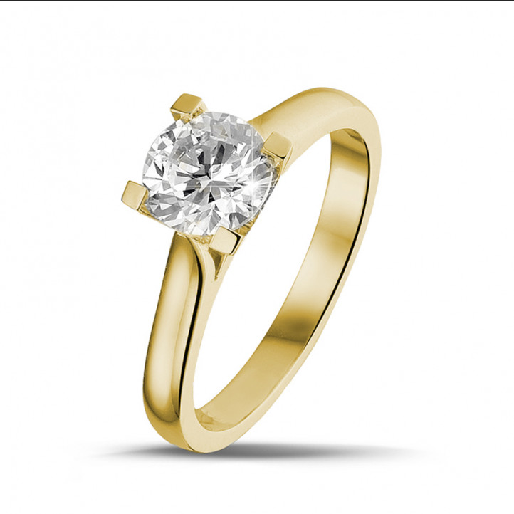 0.90 carat solitaire diamond ring in yellow gold 