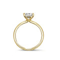 0.70 carat solitaire ring with a princess diamond in yellow gold