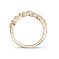 0.12 carat cluster alliance ring in red gold with round diamonds