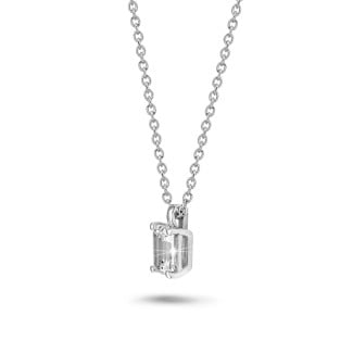 Bestsellers - 1.00 carat solitaire emerald cut diamond pendant in white gold