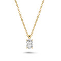 1.00 carat solitaire oval cut diamond pendant in yellow gold