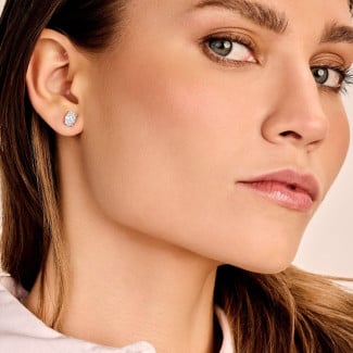 Wedding jewellery - 2.00 carat solitaire oval cut diamond earrings in white gold