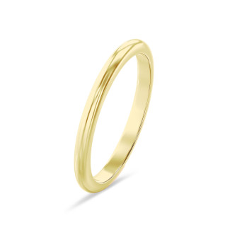 Wedding ring with a domed surface of 2.00 mm in yellow gold