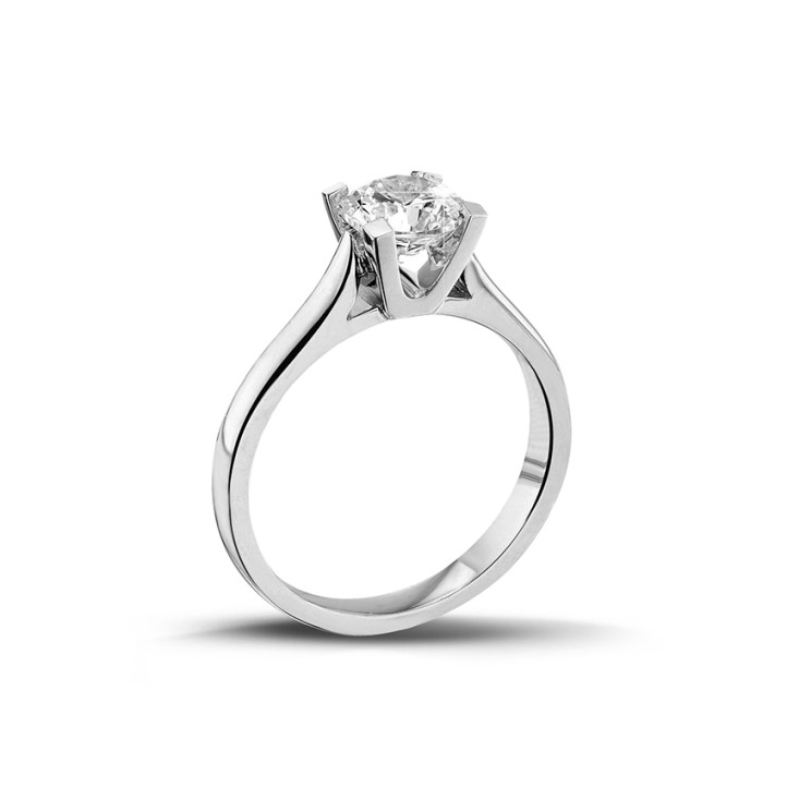 1.00 carat solitaire ring in white gold with diamond of exceptional quality (D-IF-EX-None fluorescence-GIA certificate)