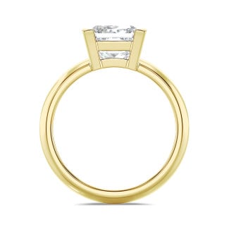 Tailor made jewellery - Bespoke solitaire ring with a princess cut diamond