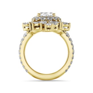 Tailor made jewellery - Bespoke entourage ring with an oval cut diamond