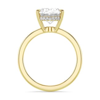 Tailor made jewellery - Bespoke hidden halo ring with an oval cut diamond