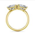 Bespoke Toi & Moi ring with pear cut diamonds