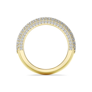 Tailor made jewellery - Bespoke half set ring with multiple rows of diamonds