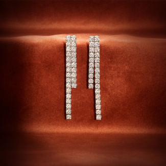 Wedding jewellery - 3.90 carat diamond river earrings in white gold