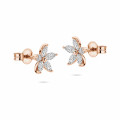 Flower Earrings with Marquise cut Diamond Petals