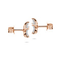 Flower Earrings with Marquise cut Diamond Petals