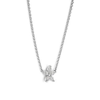 Necklaces - Flower Pendant with Marquise cut Diamond Petals