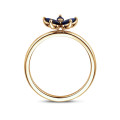Flower Ring with Marquise cut Blue Sapphire Petals
