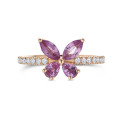 Butterfly ring with Marquise and Pear cut Pink Sapphire Wings