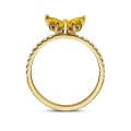 Butterfly ring with Marquise and Pear cut Yellow Sapphire Wings