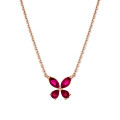 Butterfly Pendant with Marquise cut Red Ruby Wings in red gold