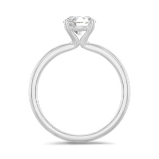 Engagement - 1.00 carat solitaire ring in white gold with round diamond