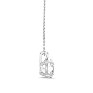Necklaces - 1.00 carat solitaire pendant in white gold with round diamond