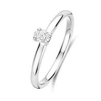 New Arrivals - 0.15 carat solitaire ring with a oval cut diamond in white gold