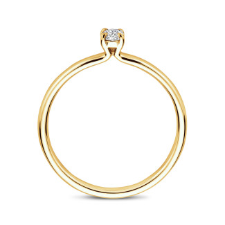 New Arrivals - 0.15 carat solitaire ring with a oval cut diamond in yellow gold