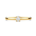 0.15 carat solitaire ring with a oval cut diamond in yellow gold