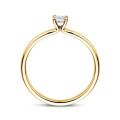 0.15 carat solitaire ring with a princess cut diamond in yellow gold