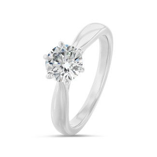 0.70 carat solitaire diamond ring in white gold