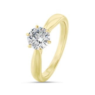 2.50 carat solitaire diamond ring in yellow gold