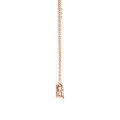 0.15 carat solitaire pendant with a radiant cut diamond in red gold