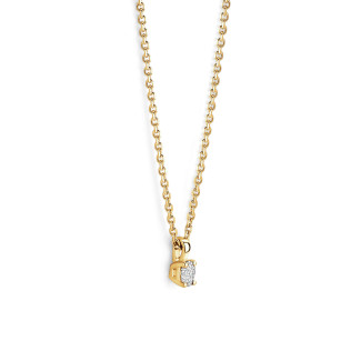 New Arrivals - 0.15 carat solitaire pendant with a oval cut diamond in yellow gold