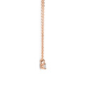 0.15 carat solitaire pendant with a emerald cut diamond in red gold
