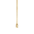 0.15 carat solitaire pendant with a princess cut diamond in yellow gold