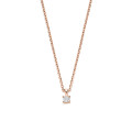 0.15 carat solitaire pendant with a cushion cut diamond in red gold