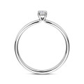 0.15 carat solitaire ring with a round cut diamond in white gold